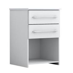 Mesa De Cabeceira Bruna Mdp 2 Gavetas Branco - Quarta Divisao Moveis