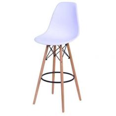 Banqueta Polipropileno Base Madeira Eiffel OR Design