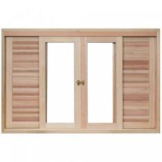 Janela de Madeira Veneziana de Correr 120x180cm com Caixilho 14cm Ewk 