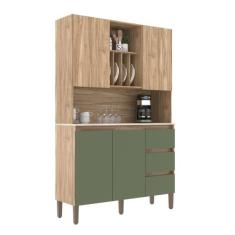 Armário de cozinha 4 portas 3 gavetas ac4430 decibal, Carvalho OAK|Arb