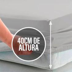 Lençol de cama Queen Avulso 400 Fios 40cm Altura 100 algodao com elast