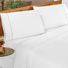 Jg Lençol King Classic Percal 180 Fios 4pç 80% Algodão 20% Poliéster -