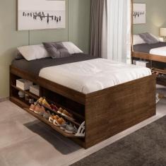 Cama Casal Box Sapateira Tien Malbec - CasaH