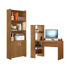 Conjunto Para Escritório 2 Peças Com Escrivaninha E Armário Freijó Notável Móveis Freijó
