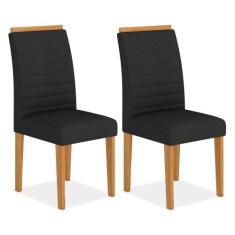 Conjunto 2 Cadeiras Lima Cinamomo/ Preto - A Móveis Arapongas, Cinamom