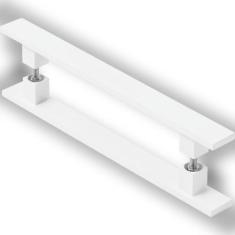 Puxador De Porta Pivotante Barra Chata Duplo Branco 1 Metro - MetalCro
