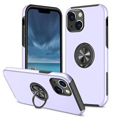 SORAKA Capa para iPhone 13 com suporte de anel invisível e placa de metal para montagem magnética em carro Capa rígida para PC Capa iPhone 14 Capa resistente de nível militar