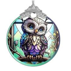 Efeitos de vitral, árvore de Natal, enfeite de acrílico de 10 cm, presentes de elefante branco, decorações de interiores de carro, decoração de Natal, decorações para enfeite de Natal de 2024