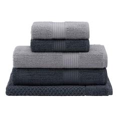 Jogo Toalhas Banhão Buddemeyer 5p Fio Penteado Grafite 0119