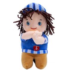 Boneco De Pelúcia Boné Azul Rezando Pai Nosso 24 Cm