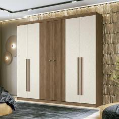 Guarda Roupa Buriti 06 Portas Jatobá/Areia