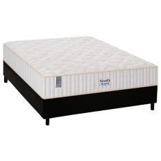 Cama Box Casal: Colchão Molas MasterPocket Ensacadas Plumatex   Miami + Base CRC Courano Black(138x188)