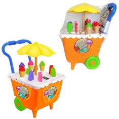 Carrinho De Sorvete Com Acessórios De Sorveteria Infantil Brinquedo Co