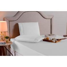 Jogo lençol de solteiro 3 peças branco100% algodão 200 fios - Shopping