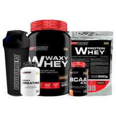 Kit Waxy Whey 900g + Whey Protein 500g + BCAA 100g + Power Creatina 10