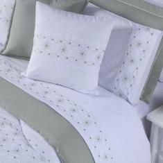 Jogo De Lençol Queen Damasco 4Pçs Bordado 100% Algodão 200 Fios várias