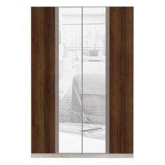 Guarda-roupa 4 Portas 160Cm Crema Com Nogueira Dourado - LUCIANE