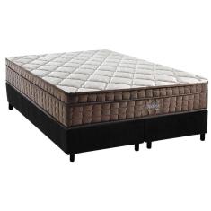 Cama Box Queen: Colchão Ortopédico D28 - Ag65 Anjos Star + Base Crc Suede Black (158x198)
