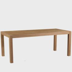 Mesa Sala de Jantar Cozinha Dumai 220cm Madeira Maciça Acácia Escovado G54 - Gran Belo