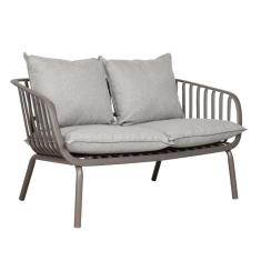 Sofá 2 Lugares Noronha Seiva Fratini 123 Cm (largura) Base Aço Assento Polipropileno Estofado Cinza