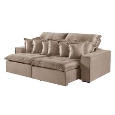 Sofá 5 Lugares Retrátil E Reclinável M-144 Veludo Martins Bege