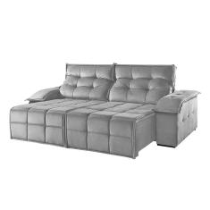 Sofá 5 Lugares Retrátil E Reclinável Martins M-122 Veludo Cinza