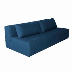 Sofá 3 Lugares Modular Soho Linho Azul Marinho - Mobly
