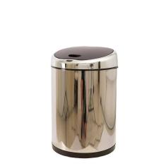 Lixeira 9L Automática Inox - Tampa Preta