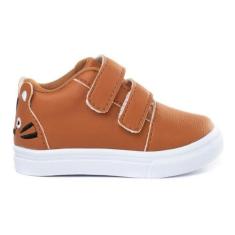 Tênis Leve Mini Feet Infantil Confortável Escola Passeio, Marrom, 25