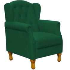 Poltrona Decorativa Para Sala de Estar Yara P02 Suede Verde Musgo - Ly