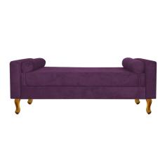 Recamier Baú Félix Solteiro 100cm Suede Roxo