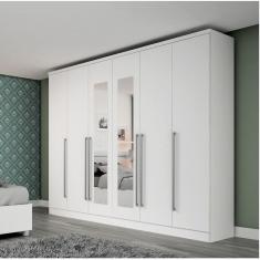Guarda Roupa Casal com Espelho 6 Portas Sevilla Tcil Móveis Neve