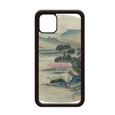 Hills Fishing Boat Pintura chinesa para iPhone 12 Pro Max Capa para Apple Mini Mobile Case Shell