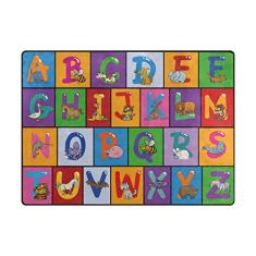 Tapete educativo infantil com alfabeto de pelúcia macia antiderrapante para quarto de bebê para sala de jogos, quarto, sala de aula, 1,2 m x 1,6 m