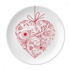 Flores, Vines, Dia dos Namorados, Prato de sobremesa vermelho de porcelana, 20 cm, jantar em casa