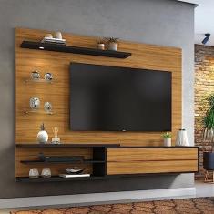 Painel para Tv até 60 Polegadas 1 Porta 3 Prateleiras Nt 1115 Notável Móveis Freijo Trend/preto Tx