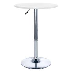 Mesa alta bar bistro Apollo redonda 60 cm tampo madeira ajustável