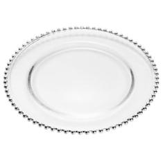 Sousplat de Cristal Wolff Mesa Pearl Prata - 31,5 cm