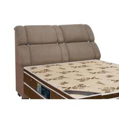 Cabeceira Cama Box Estofada Queen Queen Imperador Suede Bege - Simbal