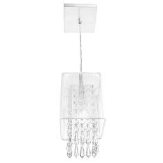 Pendente De Cupula Quadrado Clearfio Cristal Acrílico Branco