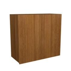 Armário Aéreo 80cm 2 Portas Ripadas Cozinha Milão Freijó Rocks