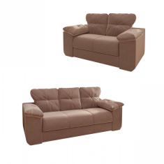 Conjunto Sofá 2 e 3 Lugares 1025 Veludo Choco Mamflex