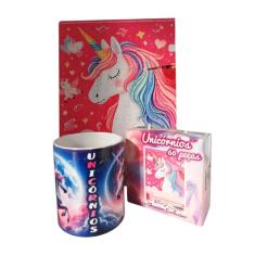 Quebra-cabeça Unicórnios de 60 peças + Caneca Super Unicórnio