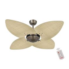 Ventilador De Teto Bronze Office 4 Pás 220v C/ Controle