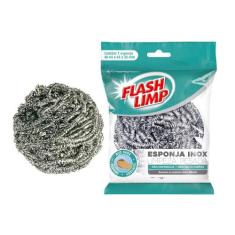 Esponja Limpeza Pesada Inox Flash Limp - Flashlimp, Prateado