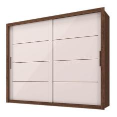 Guarda Roupa Casal Imperador Plus Jacarandá Off White  Zanzini - Zanzi