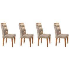 Cadeira Sala de Jantar Imperatriz Kit 4 Un Imbuia/Animale Chocolate - 