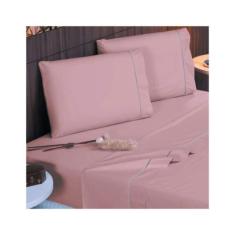Jogo De Lençol Solteiro 2 Peças 400 Fios Com Elástico Toque de Seda De