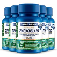 Kit 5 Zinco Quelato Catarinense 30 cápsulas