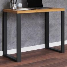 Mesa Escrivaninha Industrial 100% Mdf Freijó/Preto Fosco F11 - Pradel